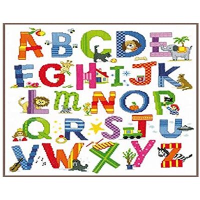 Vervaco Haft Krzyżykowy Liczony Zestaw Obraz do Haftu ABC ZE ZWIERZĘTAMI Zrób to Sam Zestaw Kreatywny dla Dorosłych 33 x 39 cm Dekoracja Ścienna DIY Cross Stitch Kit Vervaco Haft Krzyżykowy Liczony Zestaw Obraz do Haftu ABC ZE ZWIERZĘTAMI Zrób to Sam Zestaw Kreatywny dla Dorosłych 33 x 39 cm Dekoracja Ścienna DIY Cross Stitch Kit