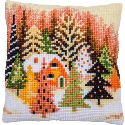 Vervaco Zestaw do Haftu Krzyżykowego Poduszka CHOINKI Kanwa z Nadrukiem ca. 40 x 40 cm Gruba Włóczka Akrylowa Zrób to Sam Dekoracja Domu DIY Cross Stitch Kit Vervaco Zestaw do Haftu Krzyżykowego Poduszka CHOINKI Kanwa z Nadrukiem ca. 40 x 40 cm Gruba Włóczka Akrylowa Zrób to Sam Dekoracja Domu DIY Cross Stitch Kit