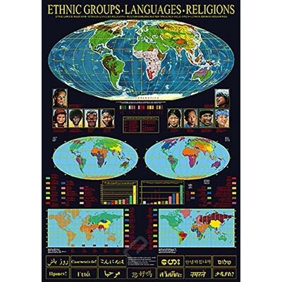 empireposter Educational Edukacja Ethnology Languages Religions plakat druk wersja w języku angielskim rozmiar 68 x 98 cm empireposter Educational Edukacja Ethnology Languages Religions plakat druk wersja w języku angielskim rozmiar 68 x 98 cm