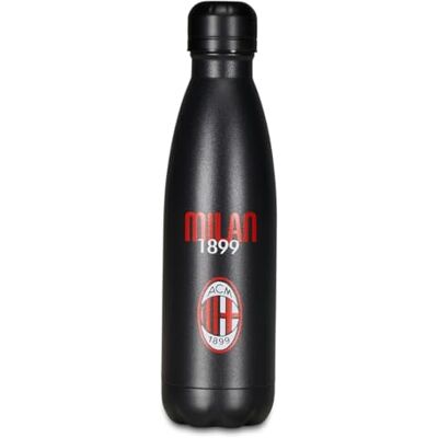 Seven Butelka do picia A.C. MILAN piłka nożna, czarno-czerwona, butelka termiczna ze stali nierdzewnej, bez BPA, do użytku wewnątrz na zewnątrz, utrzymuje temperaturę do 24 h, butelka do szkoły dla Seven Butelka do picia A.C. MILAN piłka nożna, czarno-czerwona, butelka termiczna ze stali nierdzewnej, bez BPA, do użytku wewnątrz na zewnątrz, utrzymuje temperaturę do 24 h, butelka do szkoły dla