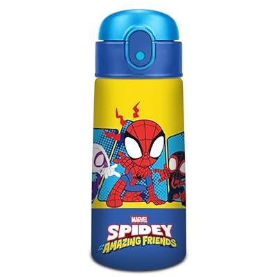 Seven Spiderman butelka z izolacją, 460 ml, stal, słomka, automatyczne otwieranie, wodoszczelność, utrzymanie temperatury 12 h, zimno 24 h, szkoła i przedszkole Seven Spiderman butelka z izolacją, 460 ml, stal, słomka, automatyczne otwieranie, wodoszczelność, utrzymanie temperatury 12 h, zimno 24 h, szkoła i przedszkole