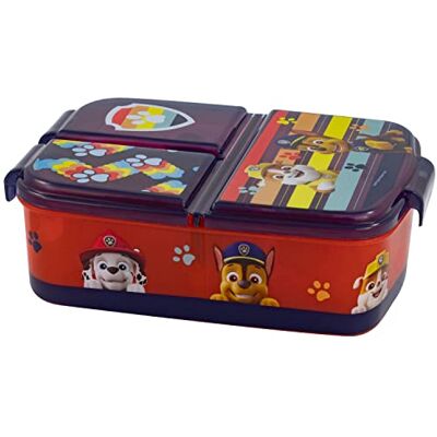 p:os Paw Patrol Pudełko śniadaniowe dla dzieci z 3 przegródkami, pudełko na lunch z tworzywa sztucznego z zapięciami na zatrzask, do przedszkola, szkoły i na czas wolny p:os Paw Patrol Pudełko śniadaniowe dla dzieci z 3 przegródkami, pudełko na lunch z tworzywa sztucznego z zapięciami na zatrzask, do przedszkola, szkoły i na czas wolny