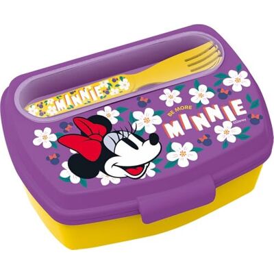 Tataway Sandwich Box ze sztućcami Minnie pudełko na lunch dla dzieci z komorą i sztućcami w zestawie, bezpiecznym zamknięciem i oficjalnym projektem Disneya idealne do szkoły, przedszkola i Tataway Sandwich Box ze sztućcami Minnie pudełko na lunch dla dzieci z komorą i sztućcami w zestawie, bezpiecznym zamknięciem i oficjalnym projektem Disneya idealne do szkoły, przedszkola i