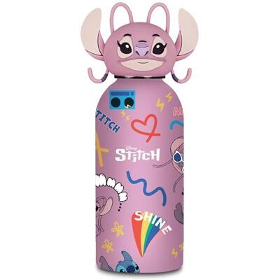 Seven ANGEL LILO & STITCH butelka na wodę z wyprofilowaną pokrywką, różowa, 350 ml, stal nierdzewna, wolna od BPA, szczelna, ciepła 12 h/zimno 24 h, szczelna, do szkoły, sportu, podróży, dla dzieci Seven ANGEL LILO & STITCH butelka na wodę z wyprofilowaną pokrywką, różowa, 350 ml, stal nierdzewna, wolna od BPA, szczelna, ciepła 12 h/zimno 24 h, szczelna, do szkoły, sportu, podróży, dla dzieci
