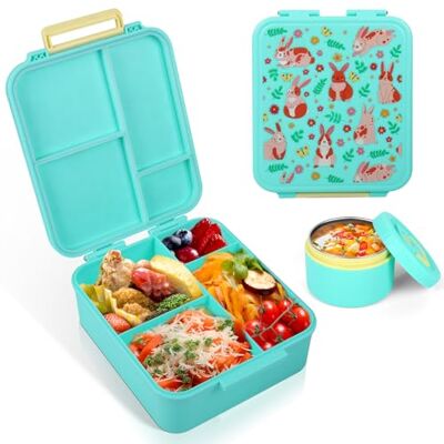 Cozary Junior, pudełko śniadaniowe dla dzieci, z przegródkami, 1700 ml, z 3-godzinnym pudełkiem termoizolacyjnym, nie zawiera BPA, termiczne pudełko na lunch, do szkoły, na wycieczki, do kuchenki Cozary Junior, pudełko śniadaniowe dla dzieci, z przegródkami, 1700 ml, z 3-godzinnym pudełkiem termoizolacyjnym, nie zawiera BPA, termiczne pudełko na lunch, do szkoły, na wycieczki, do kuchenki