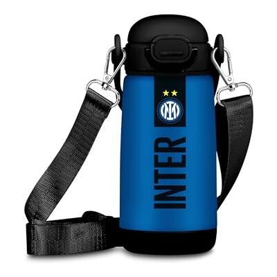 Seven Butelka dla dzieci Inter, niebieska, 400 ml, ze stali nierdzewnej, bez BPA, szczelna, szczelna, ciepła 12 h/zimno 24 h, z paskiem na ramię, do szkoły, sportu, podróży, dla chłopców, pomysł na Seven Butelka dla dzieci Inter, niebieska, 400 ml, ze stali nierdzewnej, bez BPA, szczelna, szczelna, ciepła 12 h/zimno 24 h, z paskiem na ramię, do szkoły, sportu, podróży, dla chłopców, pomysł na