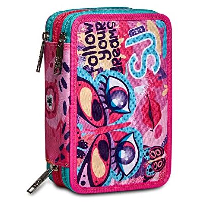 3C2012237-382 SJ GANG Pencil case Pen bag, multicolor, Box for Stationery, Pen Pouch filled with Pens, Markers & more, Perfect for School Supplies, for Kids Girls&Boys, 3 compartments, XXL With Faces! 3C2012237-382 SJ GANG Pencil case Pen bag, multicolor, Box for Stationery, Pen Pouch filled with Pens, Markers & more, Perfect for School Supplies, for Kids Girls&Boys, 3 compartments, XXL With Faces!