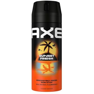 AXE Spray Sunset Fresh dezodorant bez soli aluminium zapewnia skuteczną ochronę przed zapachem ciała przez 48 godzin 6 x 150 ml AXE Spray Sunset Fresh dezodorant bez soli aluminium zapewnia skuteczną ochronę przed zapachem ciała przez 48 godzin 6 x 150 ml