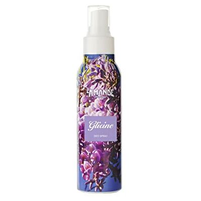 L'Amande Dezodorant damski Spray bez alkoholu delikatny i naturalny dla wrażliwej skóry, dezodorant kobiety przeciw podrażnieniom bez soli aluminium z mimozą i jaśminem, Glicynia 100 ml L'Amande Dezodorant damski Spray bez alkoholu delikatny i naturalny dla wrażliwej skóry, dezodorant kobiety przeciw podrażnieniom bez soli aluminium z mimozą i jaśminem, Glicynia 100 ml