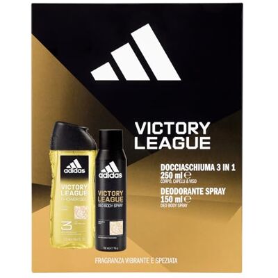 Adidas , Pudełko upominkowe Victory League, dezodorant w sprayu do ciała 150 ml i żel pod prysznic 3 w 1 250 ml Adidas , Pudełko upominkowe Victory League, dezodorant w sprayu do ciała 150 ml i żel pod prysznic 3 w 1 250 ml