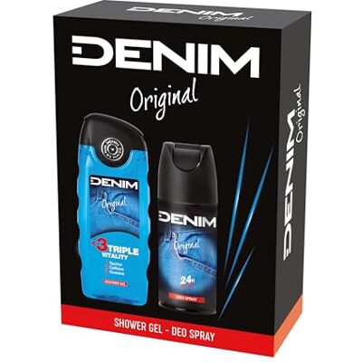 Zestaw perfum Denim - spray dezodor, żel pod prysznic - oryginalny prezent Zestaw perfum Denim - spray dezodor, żel pod prysznic - oryginalny prezent