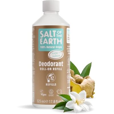 Salt Of the Earth Naturalny dezodorant w kulce, uzupełnienie, imbir i jaśmin – wegański, zatwierdzony przez Leaping Bunny, wyprodukowany w Wielkiej Brytanii – 525 ml Salt Of the Earth Naturalny dezodorant w kulce, uzupełnienie, imbir i jaśmin – wegański, zatwierdzony przez Leaping Bunny, wyprodukowany w Wielkiej Brytanii – 525 ml