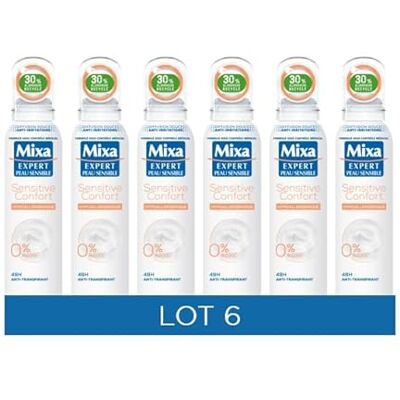 Mixa 48-godzinny dezodorant antyperspiracyjny Skuteczny w walce z zapachami i potem Czuły komfort, hipoalergiczny, zestaw 6 szt Mixa 48-godzinny dezodorant antyperspiracyjny Skuteczny w walce z zapachami i potem Czuły komfort, hipoalergiczny, zestaw 6 szt