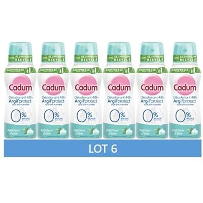 Cadum Argil'Protect 48h odświeżacz aloesu, zestaw 6 x 100 ml Cadum Argil'Protect 48h odświeżacz aloesu, zestaw 6 x 100 ml