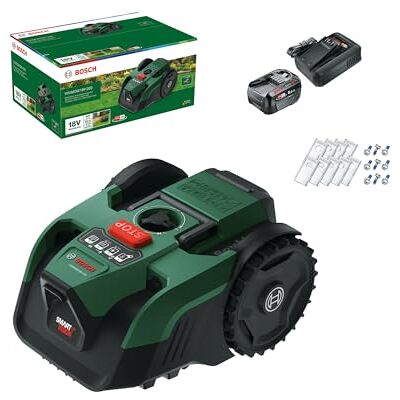 Bosch Akumulatorowy robot koszący VISIMOW18V-200 (do trawników o powierzchni do 200 m², szerokość cięcia: 18 cm, wysokość cięcia: 20 – 60 mm, zapasowe noże, akumulator i ładowarka) Bosch Akumulatorowy robot koszący VISIMOW18V-200 (do trawników o powierzchni do 200 m², szerokość cięcia: 18 cm, wysokość cięcia: 20 – 60 mm, zapasowe noże, akumulator i ładowarka)