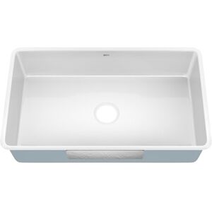 Kraus Pintura 81 cm porcelanowy emaliowany stalowy zlew kuchenny z pojedynczą miską w kolorze białym, KE1US32GWH Kraus Pintura 81 cm porcelanowy emaliowany stalowy zlew kuchenny z pojedynczą miską w kolorze białym, KE1US32GWH