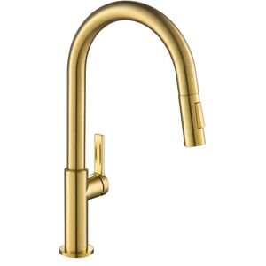 Kraus Oletto KPF-2820BB baterie do zlewu kuchennego z pojedynczym uchwytem o wysokim łuku, ze szczotkowanego mosiądzu, baterie kuchenne z wyciąganym opryskiwaczem, KPF-2820BB Kraus Oletto KPF-2820BB baterie do zlewu kuchennego z pojedynczym uchwytem o wysokim łuku, ze szczotkowanego mosiądzu, baterie kuchenne z wyciąganym opryskiwaczem, KPF-2820BB