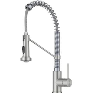 Kraus KPF-1610SSCH Bolden 18-calowy komercyjny kran kuchenny z podwójną funkcją wysuwaną głowicą natryskową w wykończeniu All-Brite, stal nierdzewna/chrom, 45 cm Kraus KPF-1610SSCH Bolden 18-calowy komercyjny kran kuchenny z podwójną funkcją wysuwaną głowicą natryskową w wykończeniu All-Brite, stal nierdzewna/chrom, 45 cm
