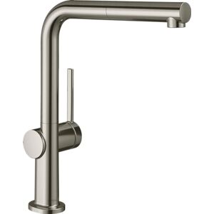 Hansgrohe Talis M54 bateria kuchenna niskociśnieniowa z wyciąganą wylewką, do bezciśnieniowych podgrzewaczy wody, kran kuchenny, wysokością wylewki 270mm, obrotową wylewką, stal szlachetna, 72860800 Hansgrohe Talis M54 bateria kuchenna niskociśnieniowa z wyciąganą wylewką, do bezciśnieniowych podgrzewaczy wody, kran kuchenny, wysokością wylewki 270mm, obrotową wylewką, stal szlachetna, 72860800