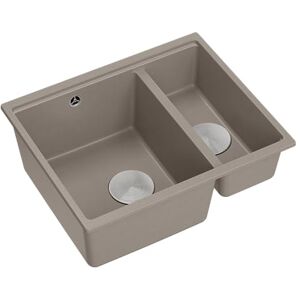 Quadron LOGAN 150 zlewozmywak 2-komorowy wymiary: 55,5 x 46 x 22 cm szafka dolna od 60 cm (Soft Taupe + Steel (zlewozmywak do zabudowy) Quadron LOGAN 150 zlewozmywak 2-komorowy wymiary: 55,5 x 46 x 22 cm szafka dolna od 60 cm (Soft Taupe + Steel (zlewozmywak do zabudowy)