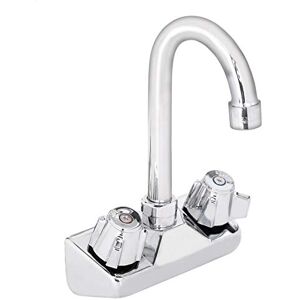 DuraSteel Bateria zlewozmywakowa do zlewu kuchennego do montażu na ścianie 10 cm centralny komercyjny kran do zlewu kuchennego z wylewką 3-1/2 cala podwójne uchwyty gałkowe mosiężna konstrukcja DuraSteel Bateria zlewozmywakowa do zlewu kuchennego do montażu na ścianie 10 cm centralny komercyjny kran do zlewu kuchennego z wylewką 3-1/2 cala podwójne uchwyty gałkowe mosiężna konstrukcja