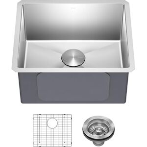 Kraus KHU101-21 Standart PRO 16 Gauge Undermount Single Bowl Set (4 Item Bundle: Sink, Bottom Grid, Drain Assembly, Kitchen Towel), 21 Inch, Stainless Steel Kraus KHU101-21 Standart PRO 16 Gauge Undermount Single Bowl Set (4 Item Bundle: Sink, Bottom Grid, Drain Assembly, Kitchen Towel), 21 Inch, Stainless Steel