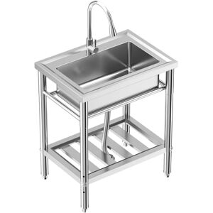 GarveeTech Zlewozmywak kuchenny, wolnostojący, ze stali nierdzewnej, z kranem, półką i akcesoriami, kompletny zestaw do kuchni, łazienki, komercyjny, 70 x 50 x 86 cm, nierdzewny i trwały GarveeTech Zlewozmywak kuchenny, wolnostojący, ze stali nierdzewnej, z kranem, półką i akcesoriami, kompletny zestaw do kuchni, łazienki, komercyjny, 70 x 50 x 86 cm, nierdzewny i trwały