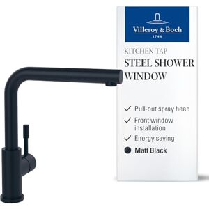 Villeroy & Boch Steel Shower Window armatura kuchenna, wysokociśnieniowa, kran kuchenny z wyciąganą wylewką i montażem przednim, bateria zlewozmywakowa, oszczędność wody, wysokość wylewki 272 mm, Villeroy & Boch Steel Shower Window armatura kuchenna, wysokociśnieniowa, kran kuchenny z wyciąganą wylewką i montażem przednim, bateria zlewozmywakowa, oszczędność wody, wysokość wylewki 272 mm,