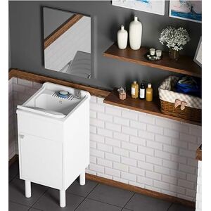 Negrari Umywalka z żywicy wraz z lustrem, 45 x 50 x 85 cm Negrari Umywalka z żywicy wraz z lustrem, 45 x 50 x 85 cm