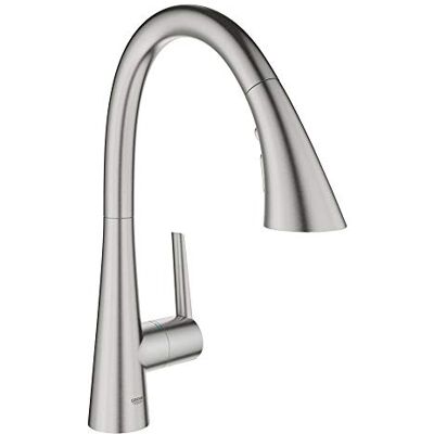 Grohe 32298DC2 Ladylux L2 pojedynczy uchwyt wyciągany potrójny natrysk kran kuchenny z superstali Grohe 32298DC2 Ladylux L2 pojedynczy uchwyt wyciągany potrójny natrysk kran kuchenny z superstali