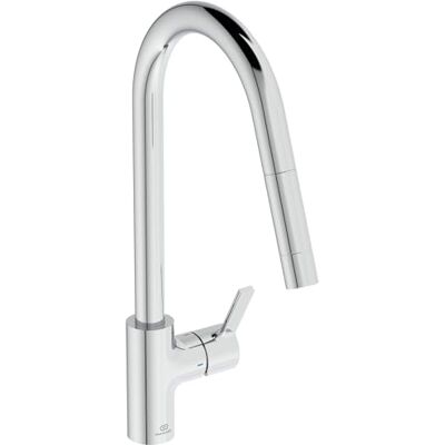 Ideal Standard Smak jednouchwytowa bateria zlewozmywakowa do zlewu kuchennego, wysoka rura wylewkowa z jedną funkcją wysuwaną i obrotową wylewką, chromowana Ideal Standard Smak jednouchwytowa bateria zlewozmywakowa do zlewu kuchennego, wysoka rura wylewkowa z jedną funkcją wysuwaną i obrotową wylewką, chromowana
