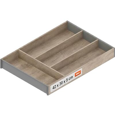 Blum AMBIA-LINE wkład na sztućce premium organizer szuflady do nowoczesnych kuchni i mebli porządkuje sztućce z nóżkami antypoślizgowymi 42×30×5 cm Dąb Nebraska Blum AMBIA-LINE wkład na sztućce premium organizer szuflady do nowoczesnych kuchni i mebli porządkuje sztućce z nóżkami antypoślizgowymi 42×30×5 cm Dąb Nebraska