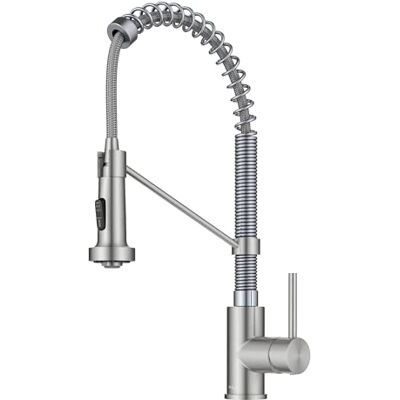 Kraus KPF-1610SSCH Bolden 18-calowy komercyjny kran kuchenny z podwójną funkcją wysuwaną głowicą natryskową w wykończeniu All-Brite, stal nierdzewna/chrom, 45 cm Kraus KPF-1610SSCH Bolden 18-calowy komercyjny kran kuchenny z podwójną funkcją wysuwaną głowicą natryskową w wykończeniu All-Brite, stal nierdzewna/chrom, 45 cm