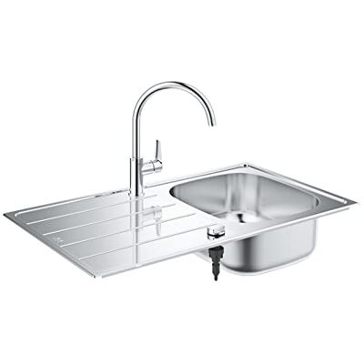 Grohe Zestaw budowlany Zestaw budowlany ze zlewozmywakiem K200 i armatura kuchenna Bau Edge stal szlachetna 31562SD1 Grohe Zestaw budowlany Zestaw budowlany ze zlewozmywakiem K200 i armatura kuchenna Bau Edge stal szlachetna 31562SD1