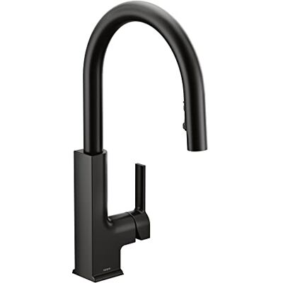 Moen S72308BL STO Kolekcja One-Handle High Arc Pulldown Nowoczesna bateria kuchenna z funkcją Power Clean, matowa czerń, 375 Moen S72308BL STO Kolekcja One-Handle High Arc Pulldown Nowoczesna bateria kuchenna z funkcją Power Clean, matowa czerń, 375