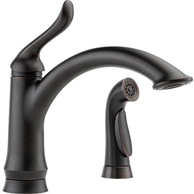 DELTA 4453-RB-DST bateria kuchenna z jedną rączką z pasującym opryskiwaczem bocznym, wenecki brąz DELTA 4453-RB-DST bateria kuchenna z jedną rączką z pasującym opryskiwaczem bocznym, wenecki brąz