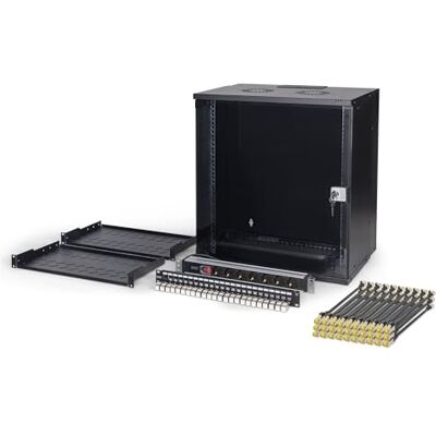 Digitus 19-calowy zestaw sieciowy szafa sieciowa 12U SOHO Pro 2 półki 1U 24-portowy panel krosowy 24 moduły keystone 30 kabli krosowych listwa gniazdowa bez montażu czarny Digitus 19-calowy zestaw sieciowy szafa sieciowa 12U SOHO Pro 2 półki 1U 24-portowy panel krosowy 24 moduły keystone 30 kabli krosowych listwa gniazdowa bez montażu czarny