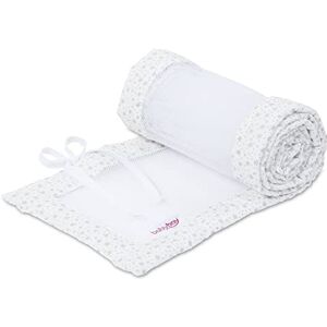 babybay Ochraniacz siatkowy pasujący do modelu Maxi, Boxspring, Comfort i Comfort Plus, biały, błyszczące gwiazdki, srebrny babybay Ochraniacz siatkowy pasujący do modelu Maxi, Boxspring, Comfort i Comfort Plus, biały, błyszczące gwiazdki, srebrny