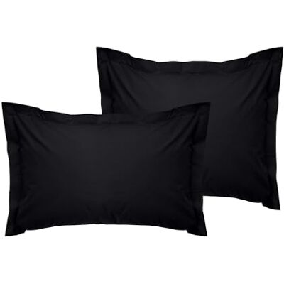 Nuit Des Rêves Luksusowa satynowa poszewka na poduszkę Oxford (2 sztuki), czarna, 80 x 80 cm 100% satyna bawełniana, 125 gr/m², miękka i elegancka, zapewnia spokojny sen Nuit Des Rêves Luksusowa satynowa poszewka na poduszkę Oxford (2 sztuki), czarna, 80 x 80 cm 100% satyna bawełniana, 125 gr/m², miękka i elegancka, zapewnia spokojny sen