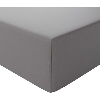 Amazon Basics Dopasowane prześcieradło z gumką, z dżerseju, 80 x 200 cm, ciemnoszare Amazon Basics Dopasowane prześcieradło z gumką, z dżerseju, 80 x 200 cm, ciemnoszare