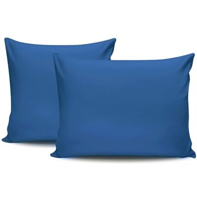 Nuit Des Rêves Zestaw poszewek na poduszki premium (2 sztuki), 80 x 80 cm, 100% Cotton Ranforce, Envelope Closure, 155 wątków, pranie w pralce w 30°C, elegancki niebieski kolor Nuit Des Rêves Zestaw poszewek na poduszki premium (2 sztuki), 80 x 80 cm, 100% Cotton Ranforce, Envelope Closure, 155 wątków, pranie w pralce w 30°C, elegancki niebieski kolor