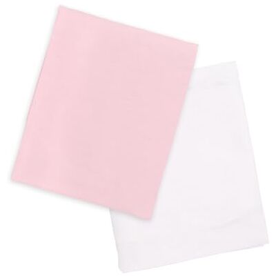 TI-TIN Zestaw 2 prześcieradeł z gumką ze 100% bawełny – 50 x 80 cm – do materaca, kołyski lub mini łóżeczka dziecięcego – kolor biały i różowy – oddychające i łatwe do prania TI-TIN Zestaw 2 prześcieradeł z gumką ze 100% bawełny – 50 x 80 cm – do materaca, kołyski lub mini łóżeczka dziecięcego – kolor biały i różowy – oddychające i łatwe do prania