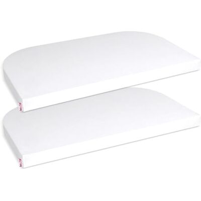 babybay Prześcieradło dżersejowe z gumką, dwupak, pasuje do modelu Maxi, Midi, Boxspring, Comfort i Comfort Plus, białe babybay Prześcieradło dżersejowe z gumką, dwupak, pasuje do modelu Maxi, Midi, Boxspring, Comfort i Comfort Plus, białe