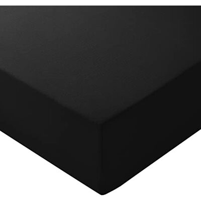 Amazon Basics Prześcieradło z gumką, 90 x 200 x 30 cm, mikrofibra, wysokość materaca do 30 cm, Czarny Amazon Basics Prześcieradło z gumką, 90 x 200 x 30 cm, mikrofibra, wysokość materaca do 30 cm, Czarny