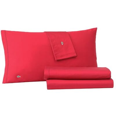 Lacoste Perkalowy solidny arkusz, papryka chili, król Lacoste Perkalowy solidny arkusz, papryka chili, król