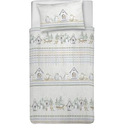 PENSIERI DELICATI Komplet pościeli pojedynczej pościeli, 100% bawełna, komplet pościeli 155 x 200 cm i 1 poszewka na poduszkę 52 x 82 cm, wyprodukowano we Włoszech, poszwa na kołdrę można prać w PENSIERI DELICATI Komplet pościeli pojedynczej pościeli, 100% bawełna, komplet pościeli 155 x 200 cm i 1 poszewka na poduszkę 52 x 82 cm, wyprodukowano we Włoszech, poszwa na kołdrę można prać w