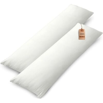 NatureMark Zestaw 2 poszewek na poduszkę z dżerseju, poszewka na poduszkę dla osób śpiących na boku, wiele rozmiarów i kolorów, Öko-Tex (40 x 145 cm (poszewka na poduszkę do spania na boku), kolor NatureMark Zestaw 2 poszewek na poduszkę z dżerseju, poszewka na poduszkę dla osób śpiących na boku, wiele rozmiarów i kolorów, Öko-Tex (40 x 145 cm (poszewka na poduszkę do spania na boku), kolor
