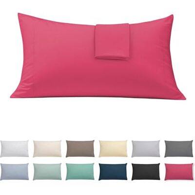 ECOMMERC3 Zestaw 2 poszewek na poduszki 50 x 75 Bardzo miękki i wygodny Poszewka na poduszkę w kolorze wiśni wyprodukowana w 100% w Hiszpanii, oddychająca, łatwa do prania ECOMMERC3 Zestaw 2 poszewek na poduszki 50 x 75 Bardzo miękki i wygodny Poszewka na poduszkę w kolorze wiśni wyprodukowana w 100% w Hiszpanii, oddychająca, łatwa do prania