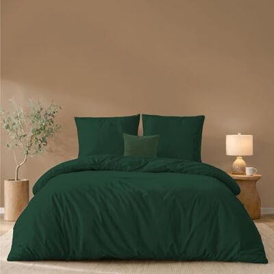 Twinzen Poszewka na kołdrę 260x240 cm z 2 poszewkami na poduszki 65x65 cm, kolor zielony – komplet pościeli dla dorosłych 240 x 260 z mikrofibry – Oeko-Tex Twinzen Poszewka na kołdrę 260x240 cm z 2 poszewkami na poduszki 65x65 cm, kolor zielony – komplet pościeli dla dorosłych 240 x 260 z mikrofibry – Oeko-Tex
