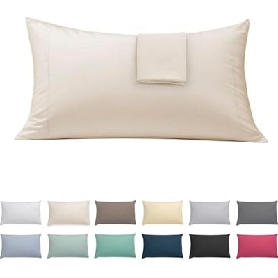 ECOMMERC3 Zestaw 2 poszewek na poduszki 50 x 90 cm, bardzo miękki i wygodny Beżowa poszewka na poduszkę Wyprodukowano w Hiszpanii, oddychająca, łatwa do prania ECOMMERC3 Zestaw 2 poszewek na poduszki 50 x 90 cm, bardzo miękki i wygodny Beżowa poszewka na poduszkę Wyprodukowano w Hiszpanii, oddychająca, łatwa do prania